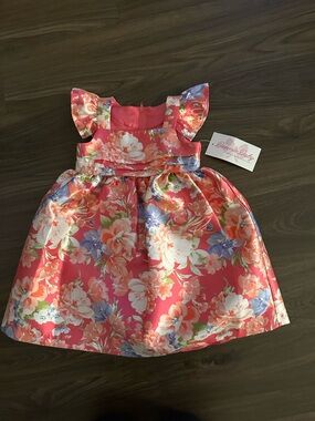 NWT Bonnie Baby - Size 24 Mo. Pink Floral Formal Dress